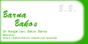 barna bakos business card